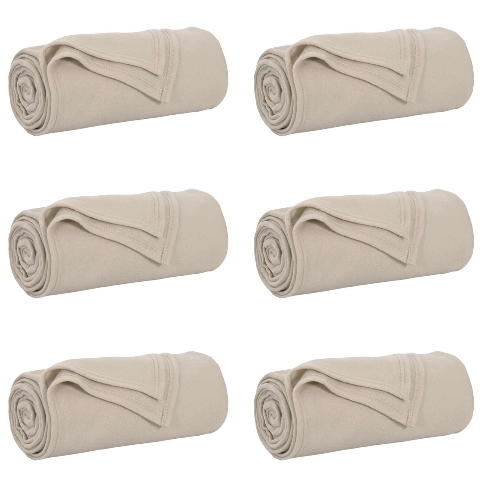 vidaXL Dekorační deky 6 ks Béžová 240 x 220 cm 428 kg Fleece