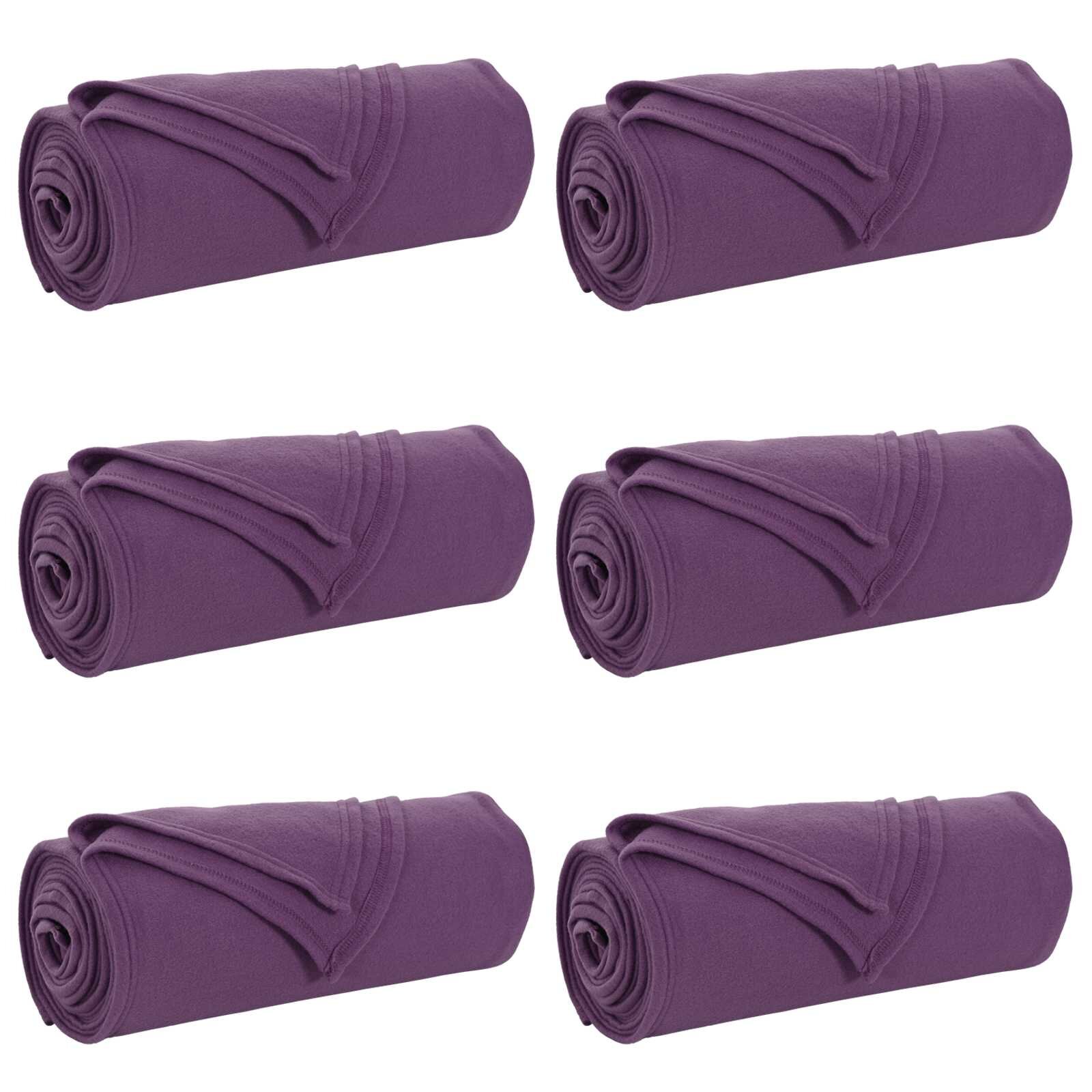 vidaXL Dekorační deky 6 ks Fialová 270 x 240 cm 544 kg Fleece