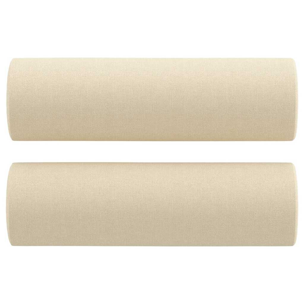 vidaXL Dekorační polštáře 2 ks krémové Ø 15 x 50 cm textil