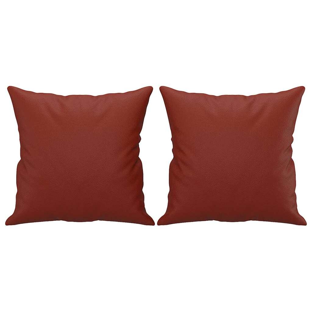 vidaXL Dekorační polštáře 2 ks vínové 40 x 40 cm umělá kůže