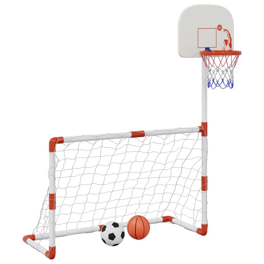 vidaXL Dětská fotbalová a basketbalová sada s míči 98 x 50 x 70 cm