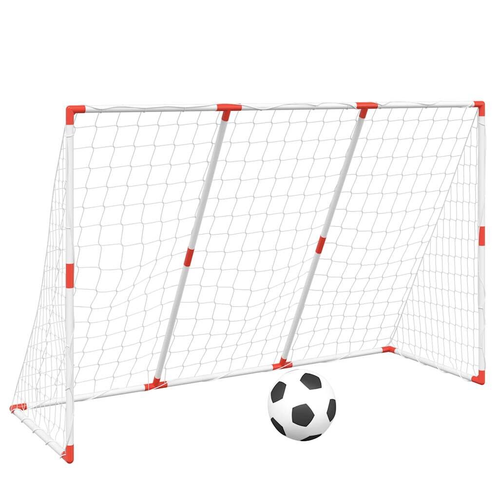 vidaXL Dětská fotbalová branka s míči 2 v 1 bílá 184 x 64 x 124 cm