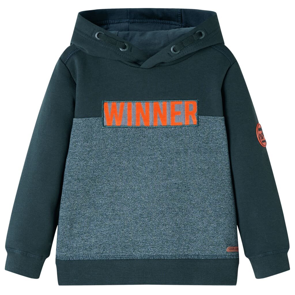 vidaXL Dětská mikina s kapucí tmavě zelená 140