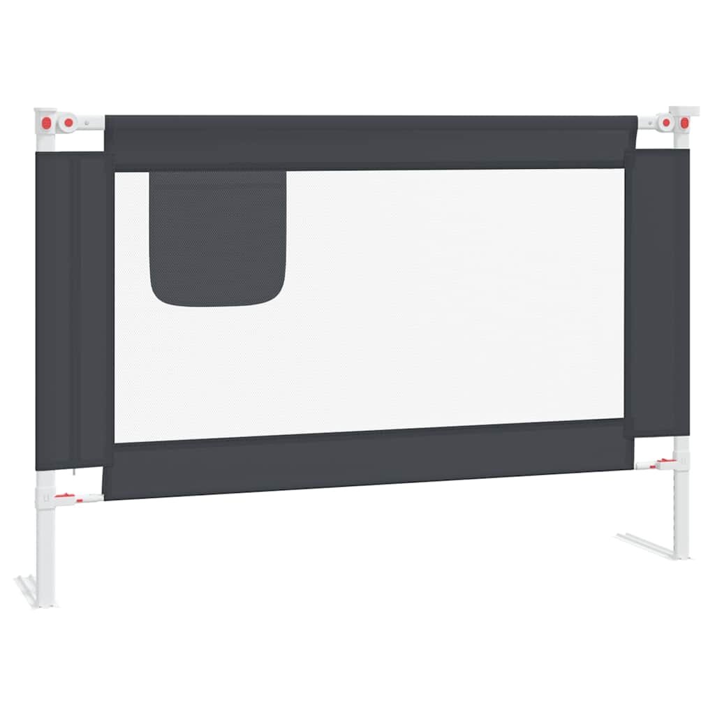 vidaXL Dětská zábrana k postýlce tmavě šedá 100 x 25 cm textil