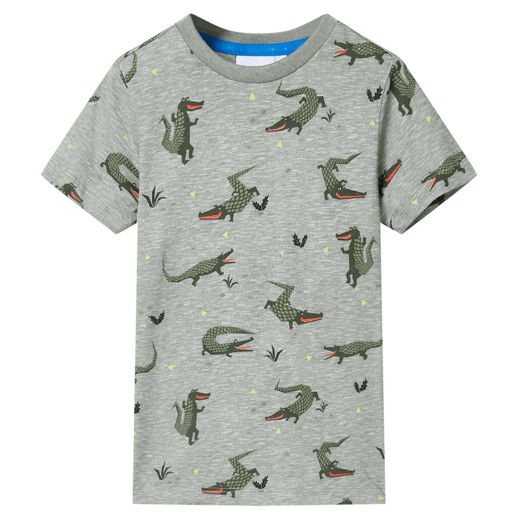 vidaXL Dětské tričko světle khaki melanž 116