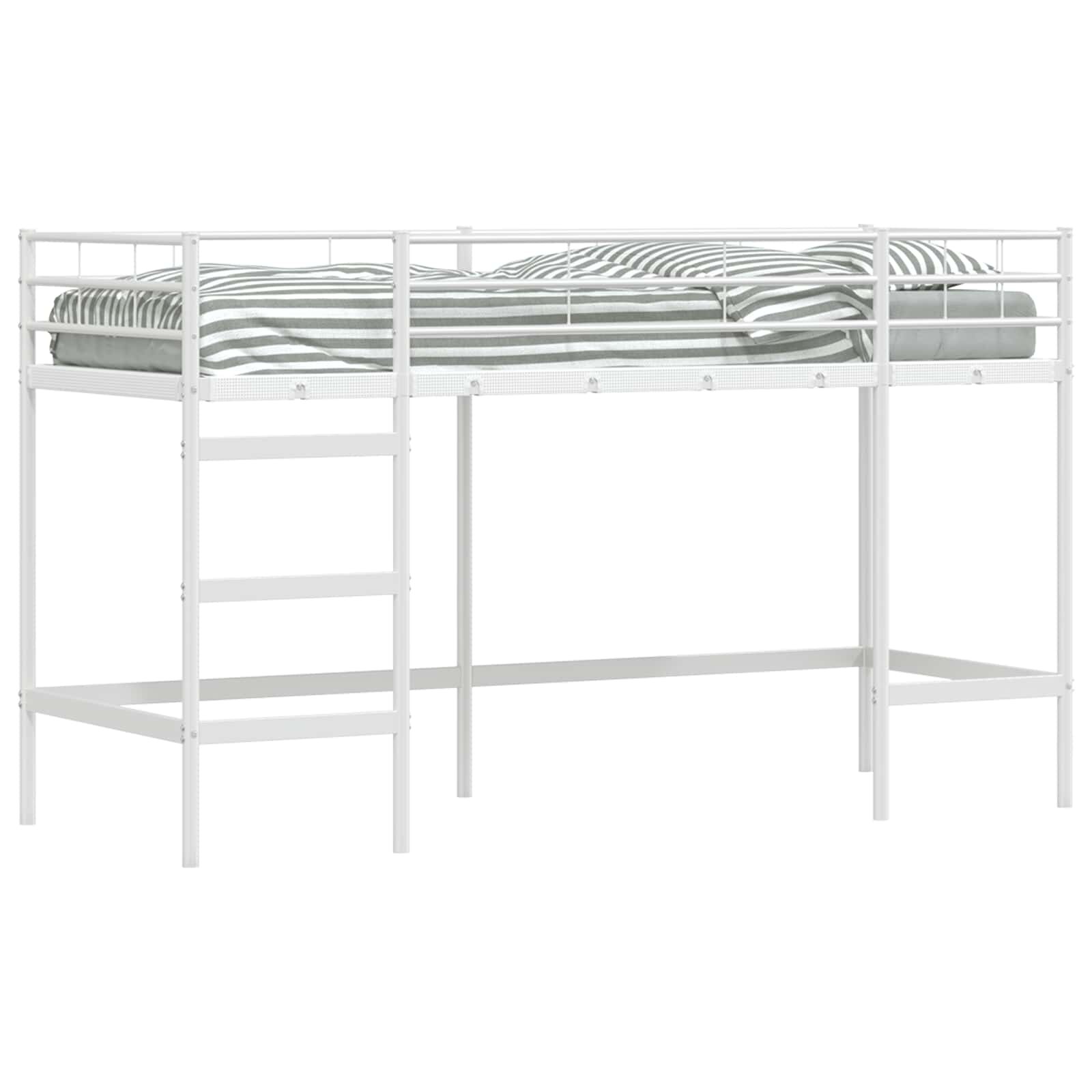 vidaXL Dětský patrový postelový rám Bílá 100 x 190 cm Ocel