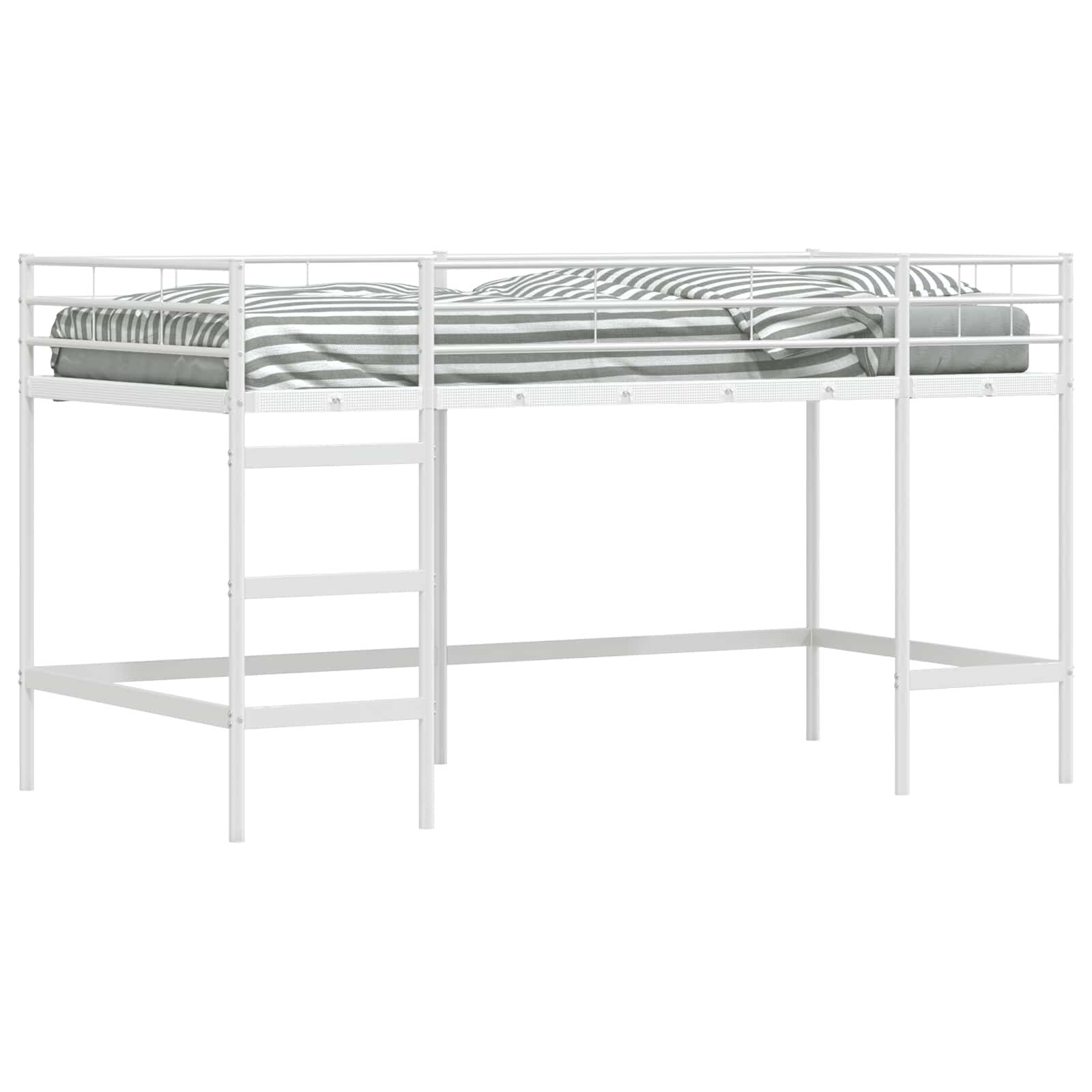 vidaXL Dětský patrový postelový rám Bílá 100 x 200 cm Ocel