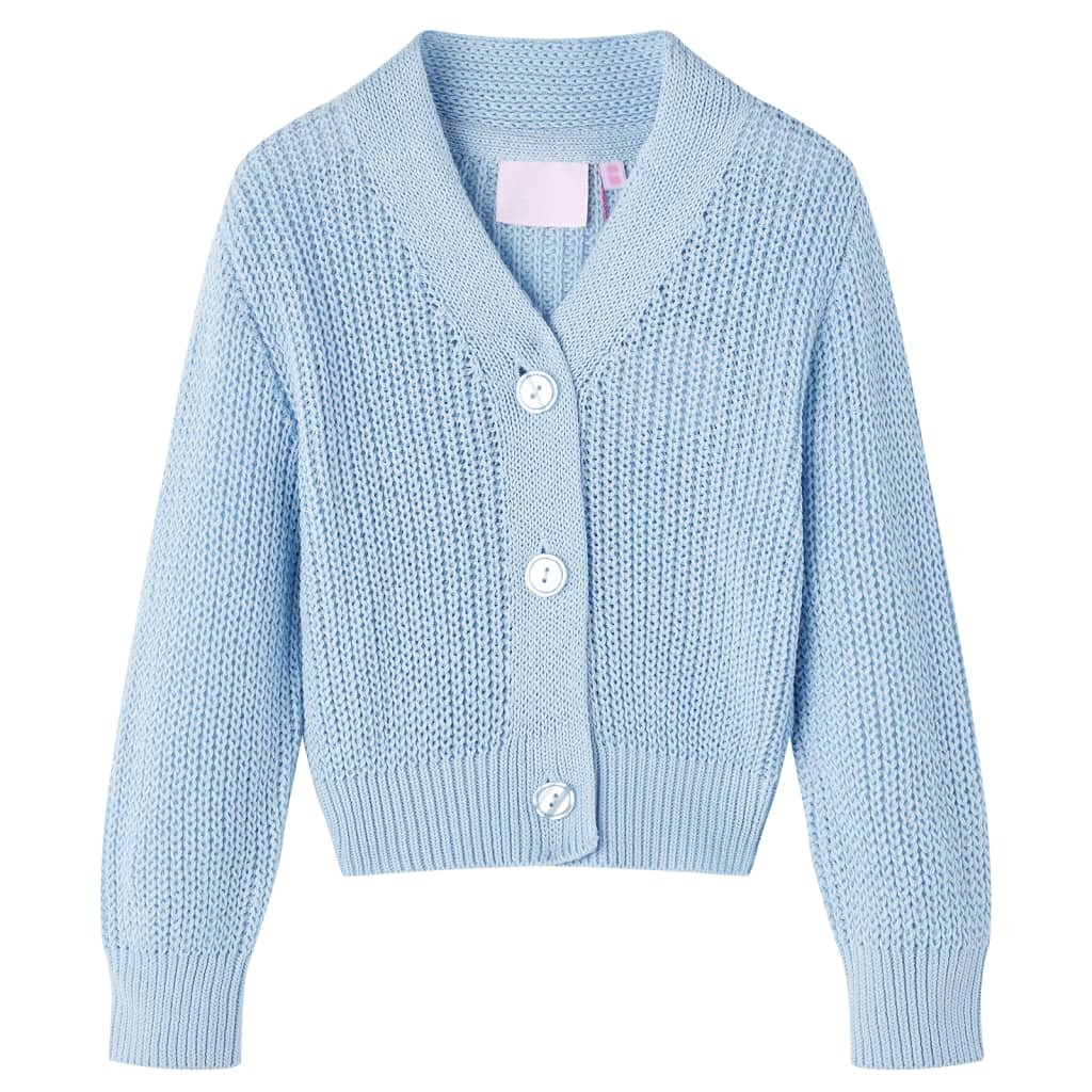 vidaXL Dětský pletený cardigan modrý 116