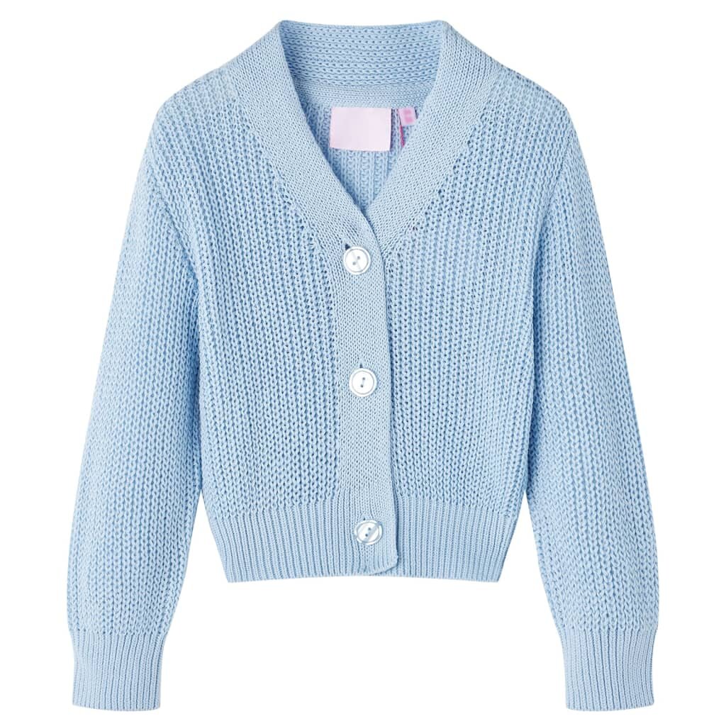 vidaXL Dětský pletený cardigan modrý 92