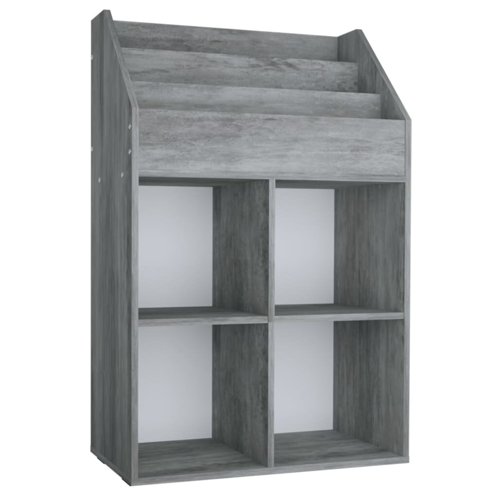 vidaXL Dětský regál na časopisy betonově šedý 71x30x114 cm kompozit
