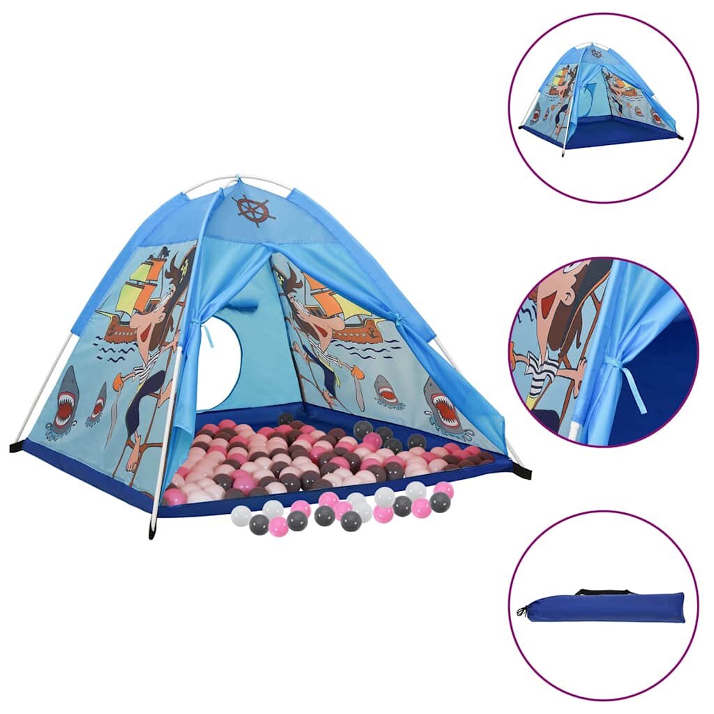 vidaXL Dětský stan na hraní s 250 míčky modrý 120 x 120 x 90 cm