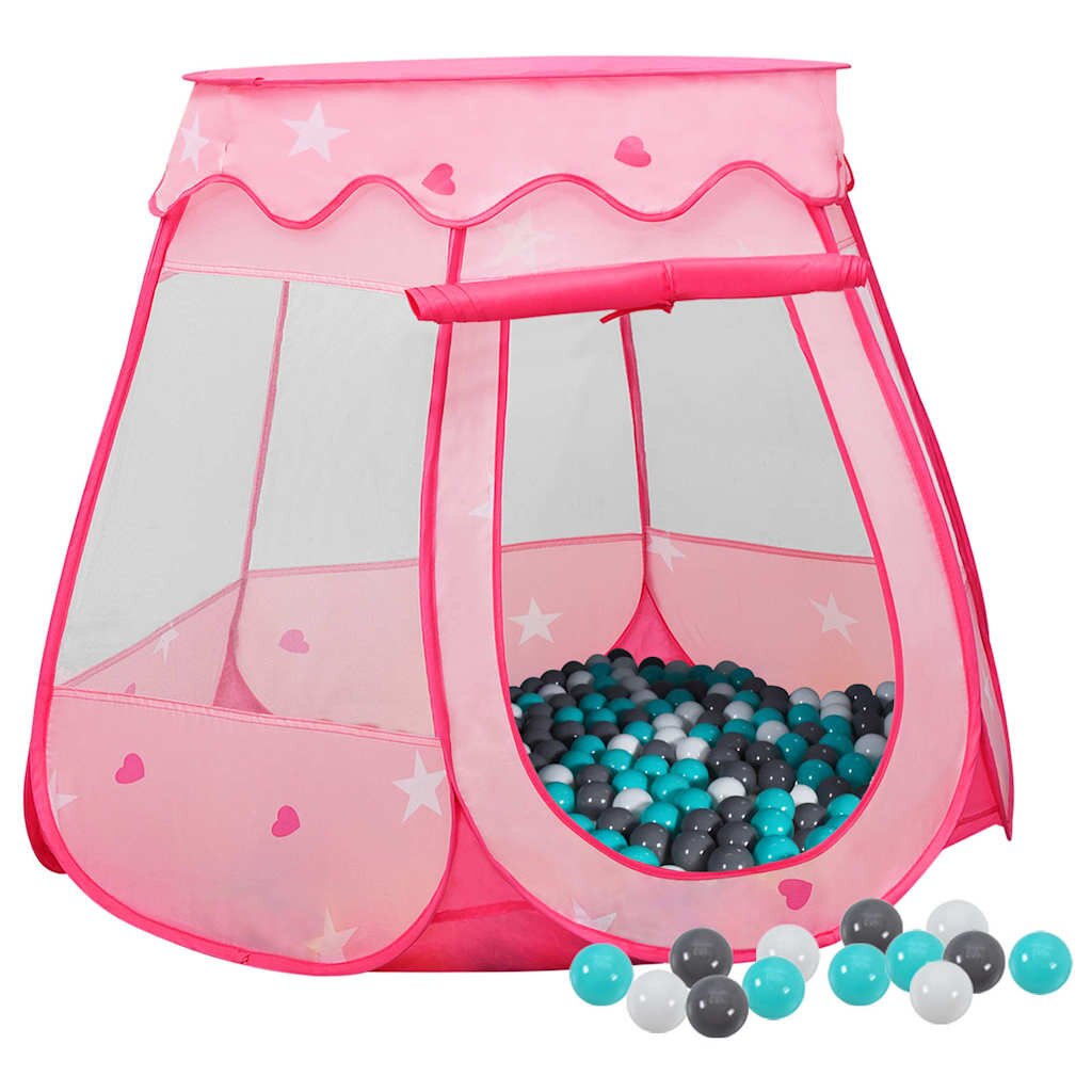 vidaXL Dětský stan na hraní s 250 míčky růžový 102 x 102 x 82 cm