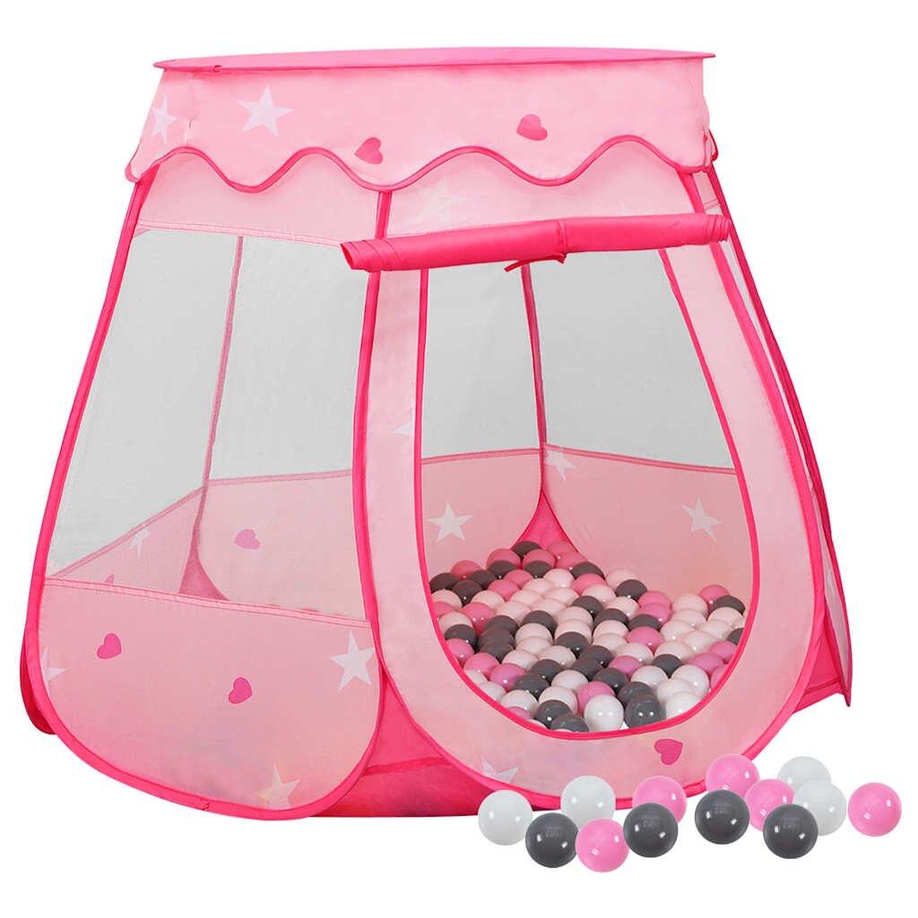vidaXL Dětský stan na hraní s 250 míčky růžový 102 x 102 x 82 cm