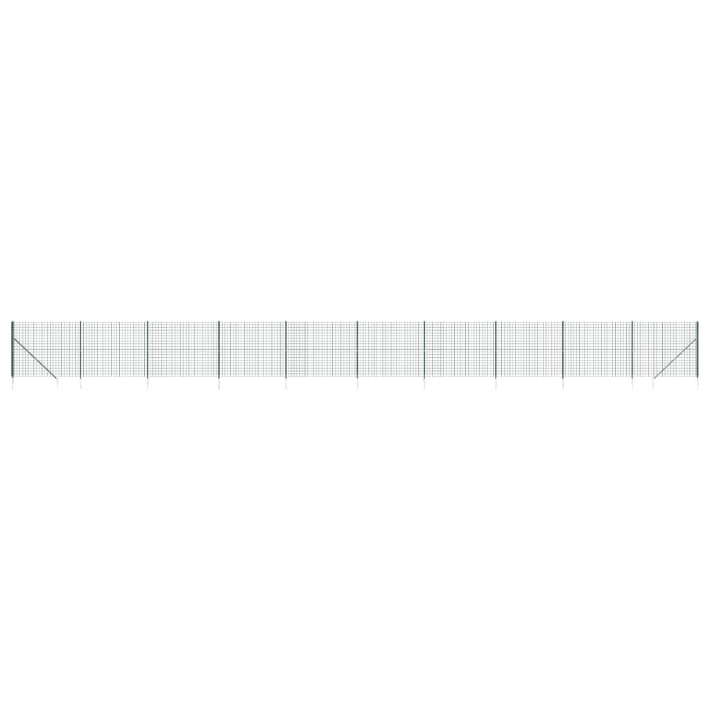 vidaXL Drátěný plot s kotevními hroty zelený 14 x 25 m