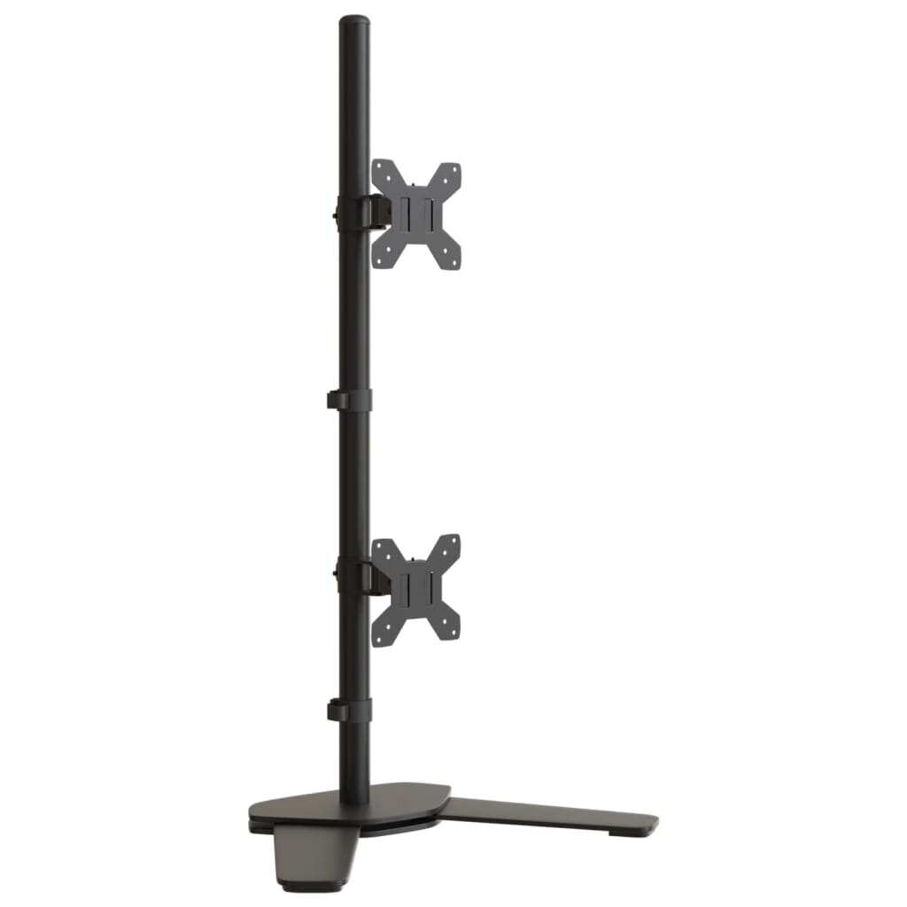 vidaXL Držák na dva monitory černý ocel VESA 75/100 mm