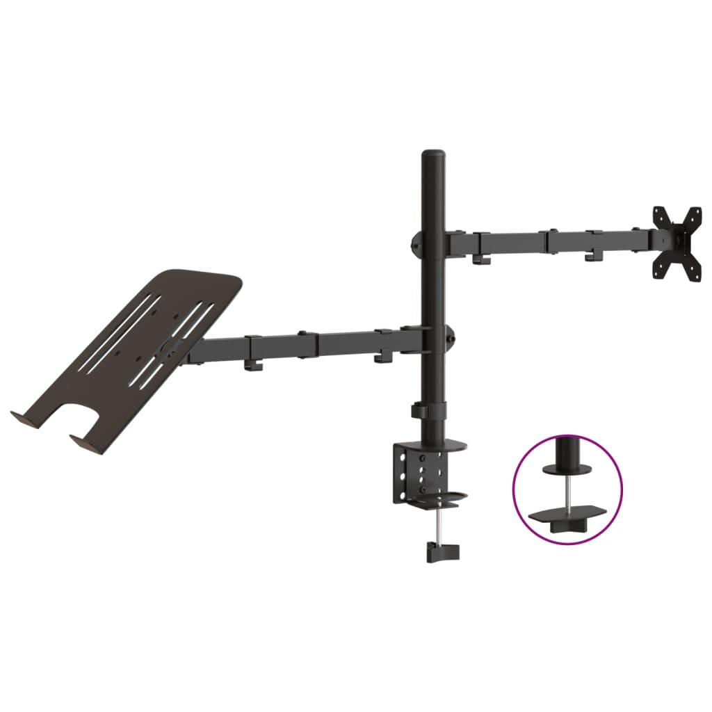 vidaXL Držák na monitor černý ocel VESA 75/100 mm