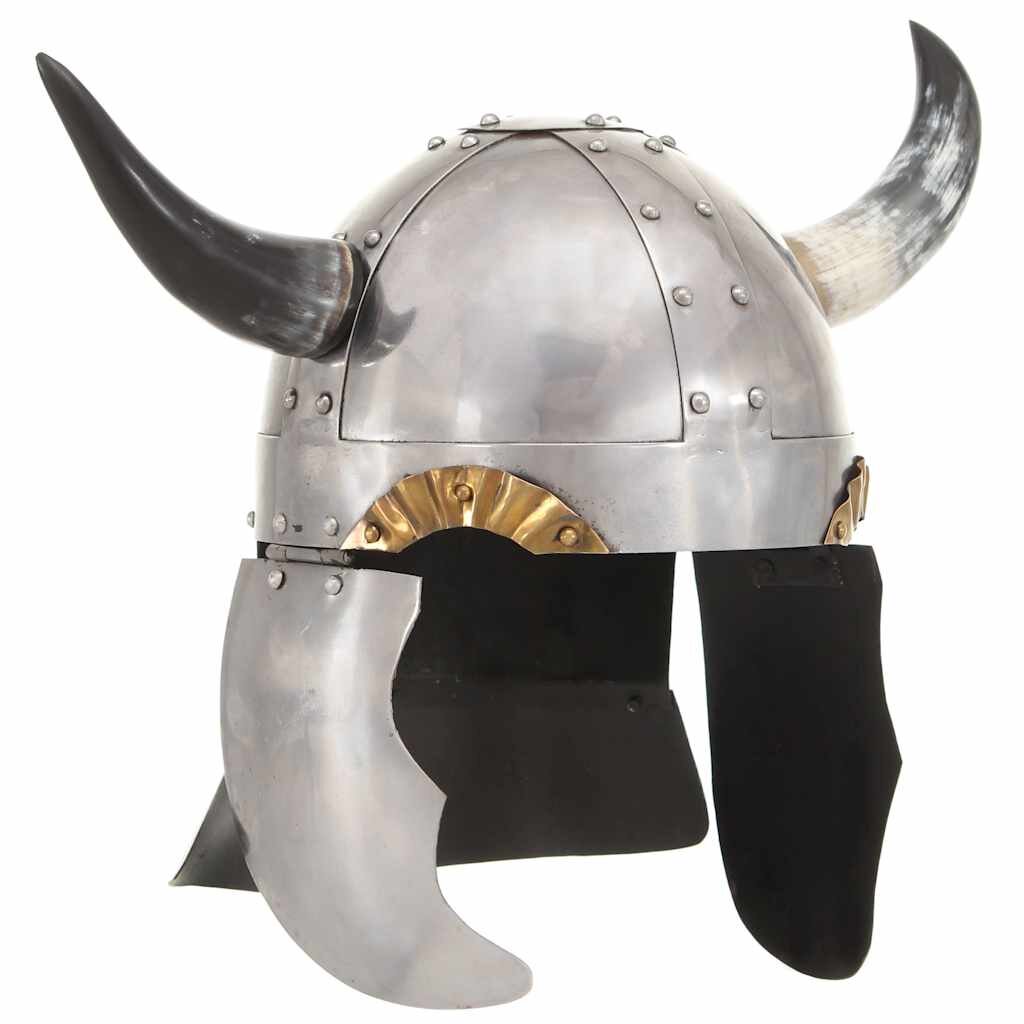vidaXL Fantasy vikingská přilba pro LARPy stříbrná ocel