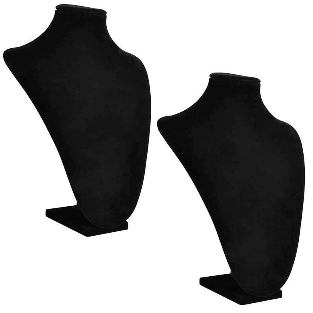 vidaXL Flanelový stojan na náhrdelníky a řetízky černý 23 x 115 x 30 cm 2 ks