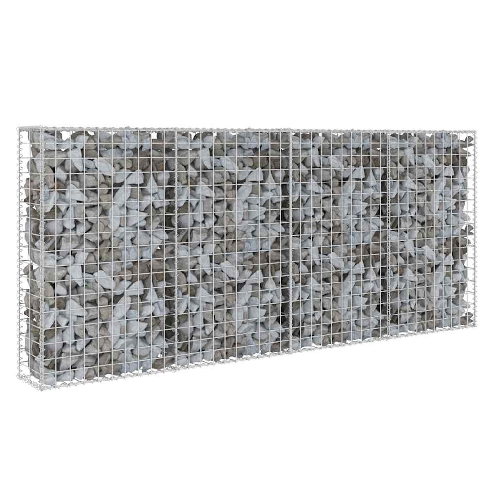 vidaXL Gabionová zeď s víky z pozinkované oceli 200 x 20 x 85 cm