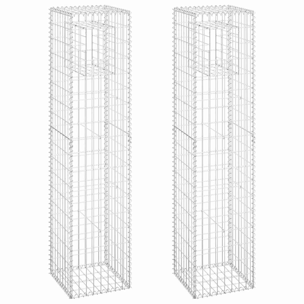 vidaXL Gabionové sloupky 2 ks 40 x 40 x 180 cm železo