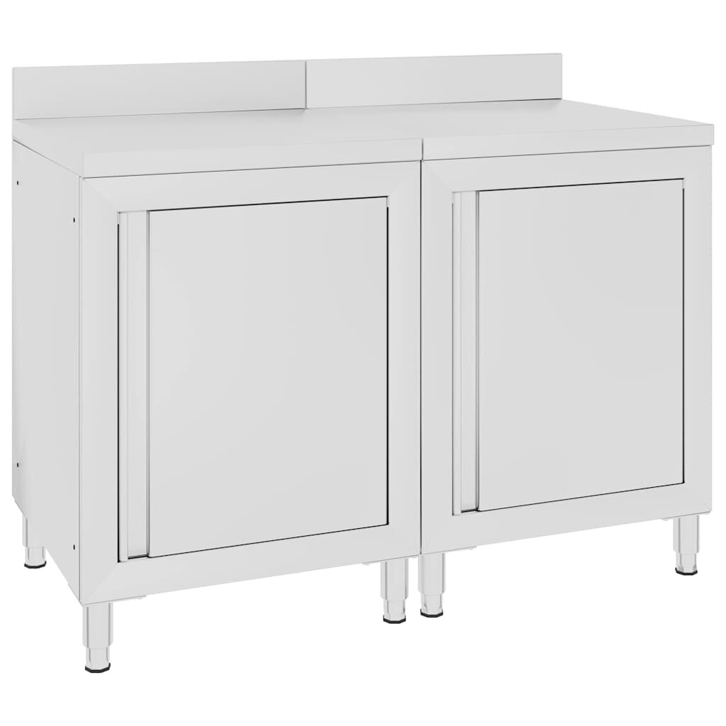 vidaXL Gastro pracovní stůl se skříňkou 120 x 60 x 96 cm nerezová ocel