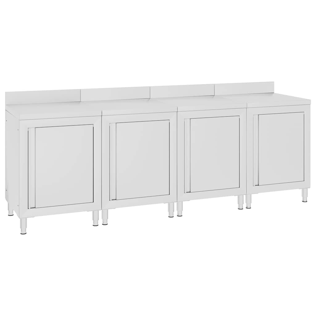 vidaXL Gastro pracovní stůl se skříňkou 240 x 60 x 96 cm nerezová ocel