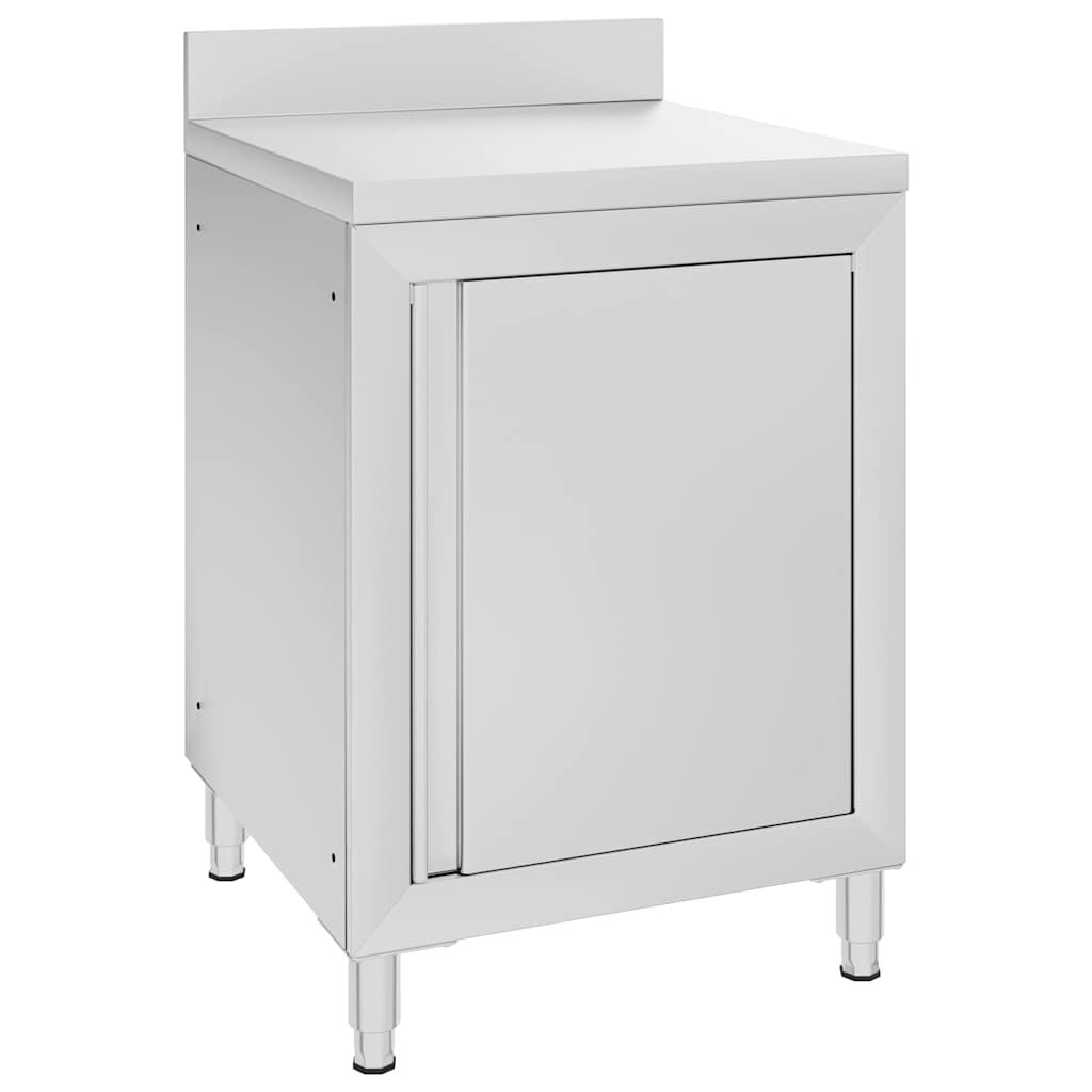 vidaXL Gastro pracovní stůl se skříňkou 60 x 60 x 96 cm nerezová ocel