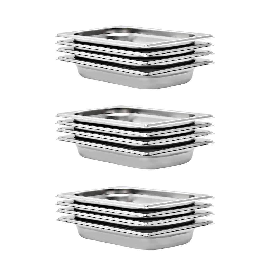 vidaXL Gastronádoby 12 ks GN 1/4 40 mm nerezová ocel