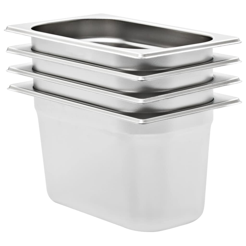 vidaXL Gastronádoby 4 ks GN 1/4 150 mm nerezová ocel