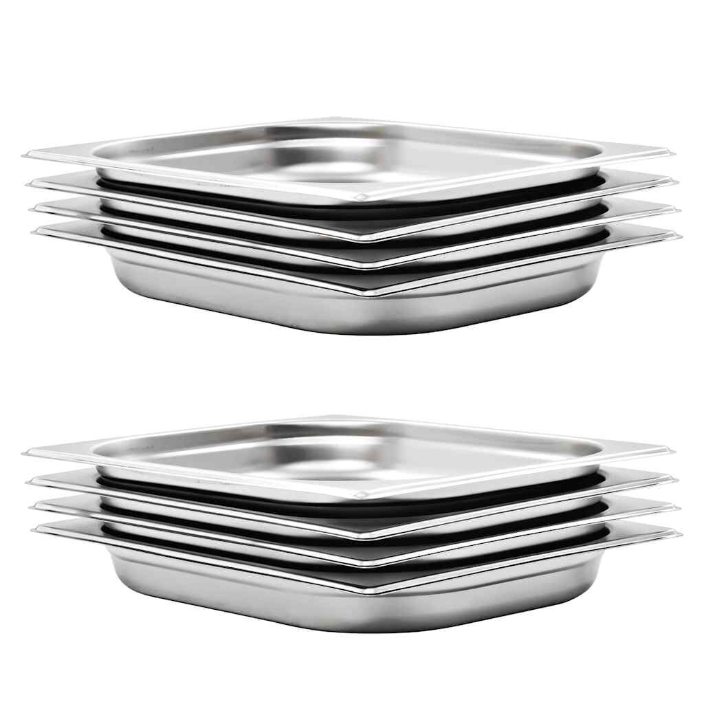 vidaXL Gastronádoby 8 ks GN 1/2 40 mm nerezová ocel