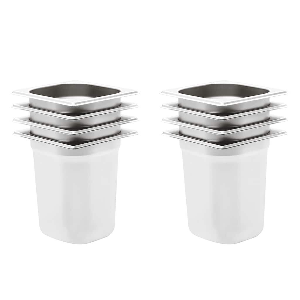 vidaXL Gastronádoby 8 ks GN 1/6 200 mm nerezová ocel