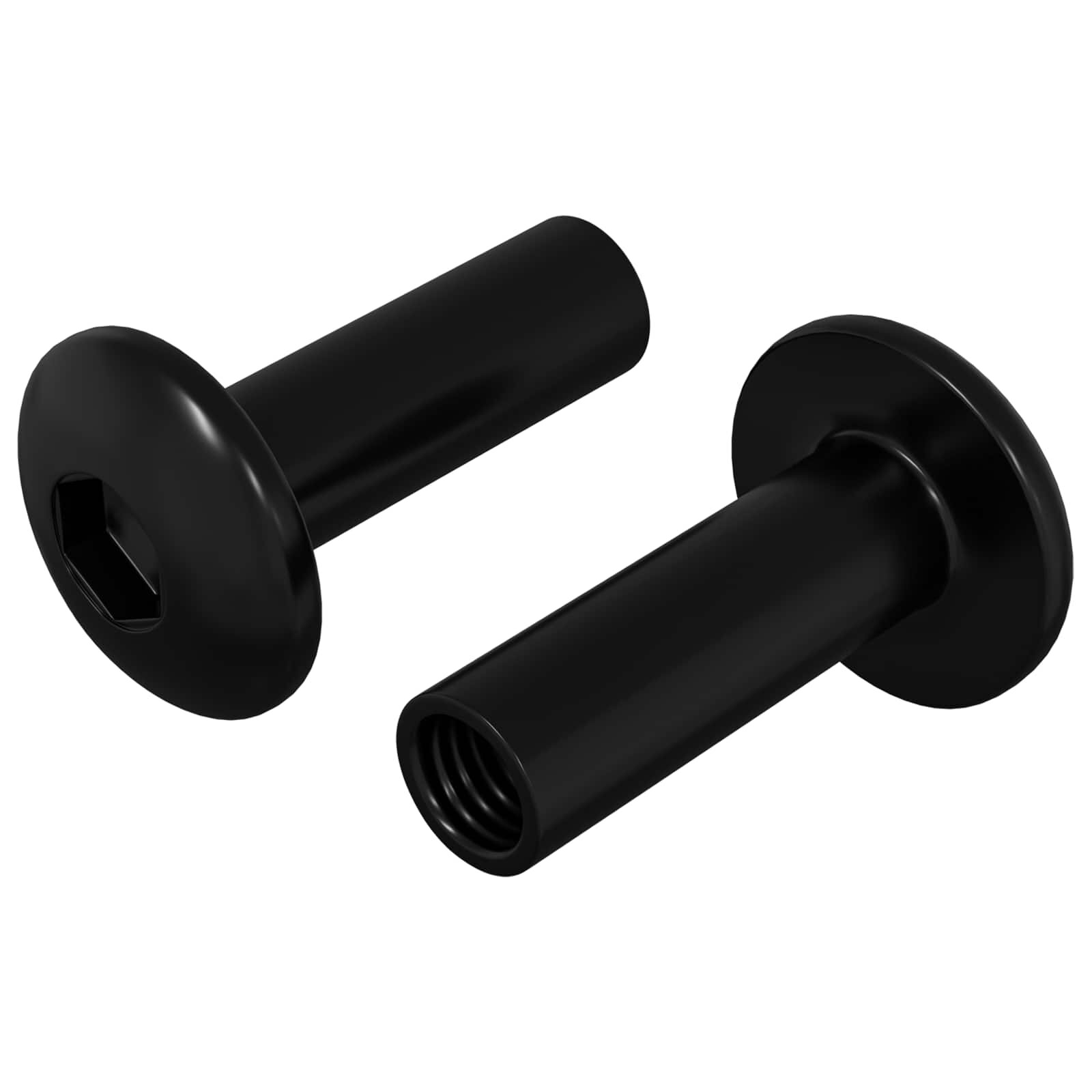 vidaXL Hlavice matice 2 ks Černý M4 x 145 mm Kov