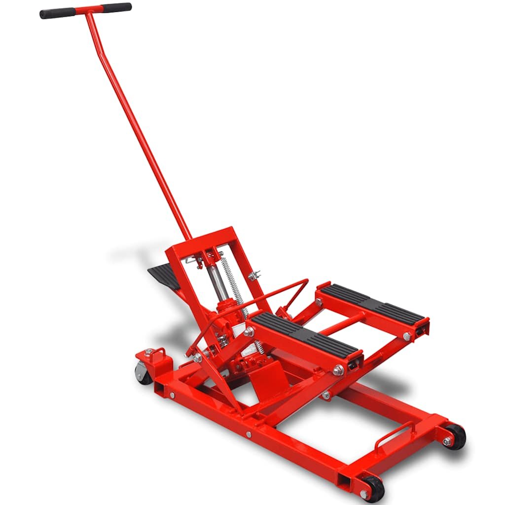 vidaXL Hydraulický zvedák na motorku / čtyřkolku 680 kg červený
