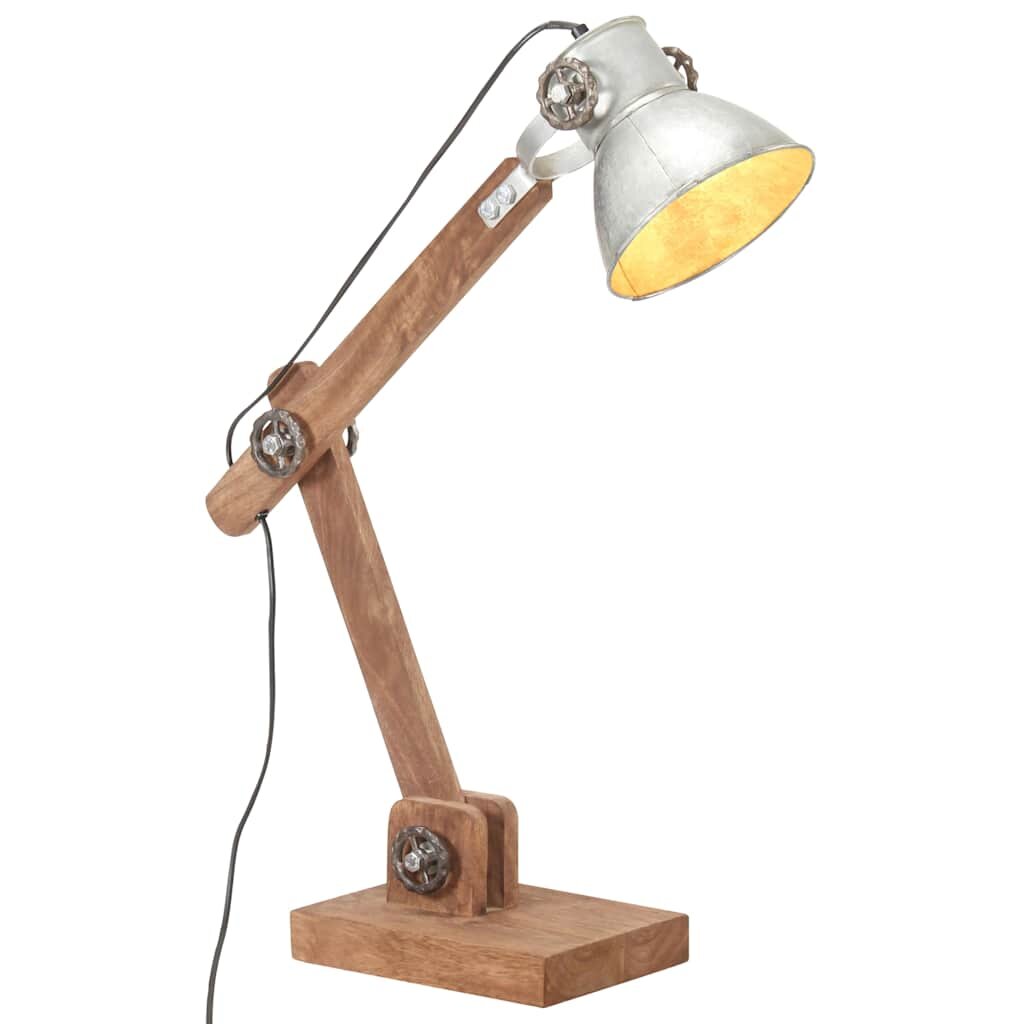 vidaXL Industriální stolní lampa stříbrná kulatá 58 x 18 x 90 cm E27