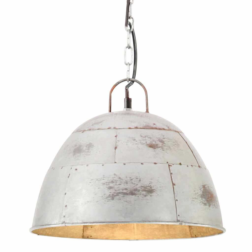 vidaXL Industriální vintage závěsné svítidlo 25 W stříbrné kulaté 31cm