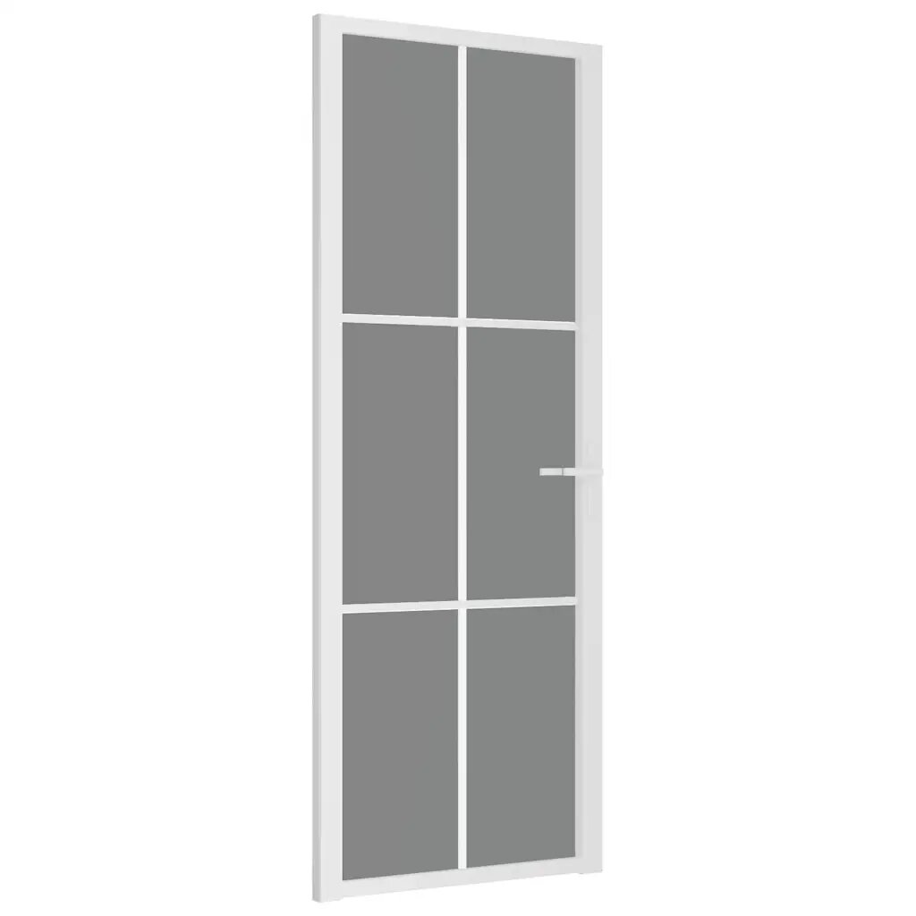 vidaXL Interiérové dveře 76 x 2015 cm bílé ESG sklo a hliník