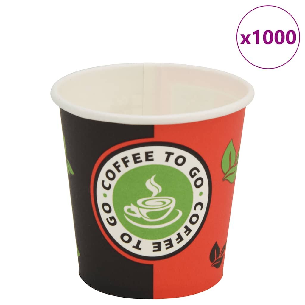 vidaXL Jednorázové kelímky na kávu 1000 ks 120 ml