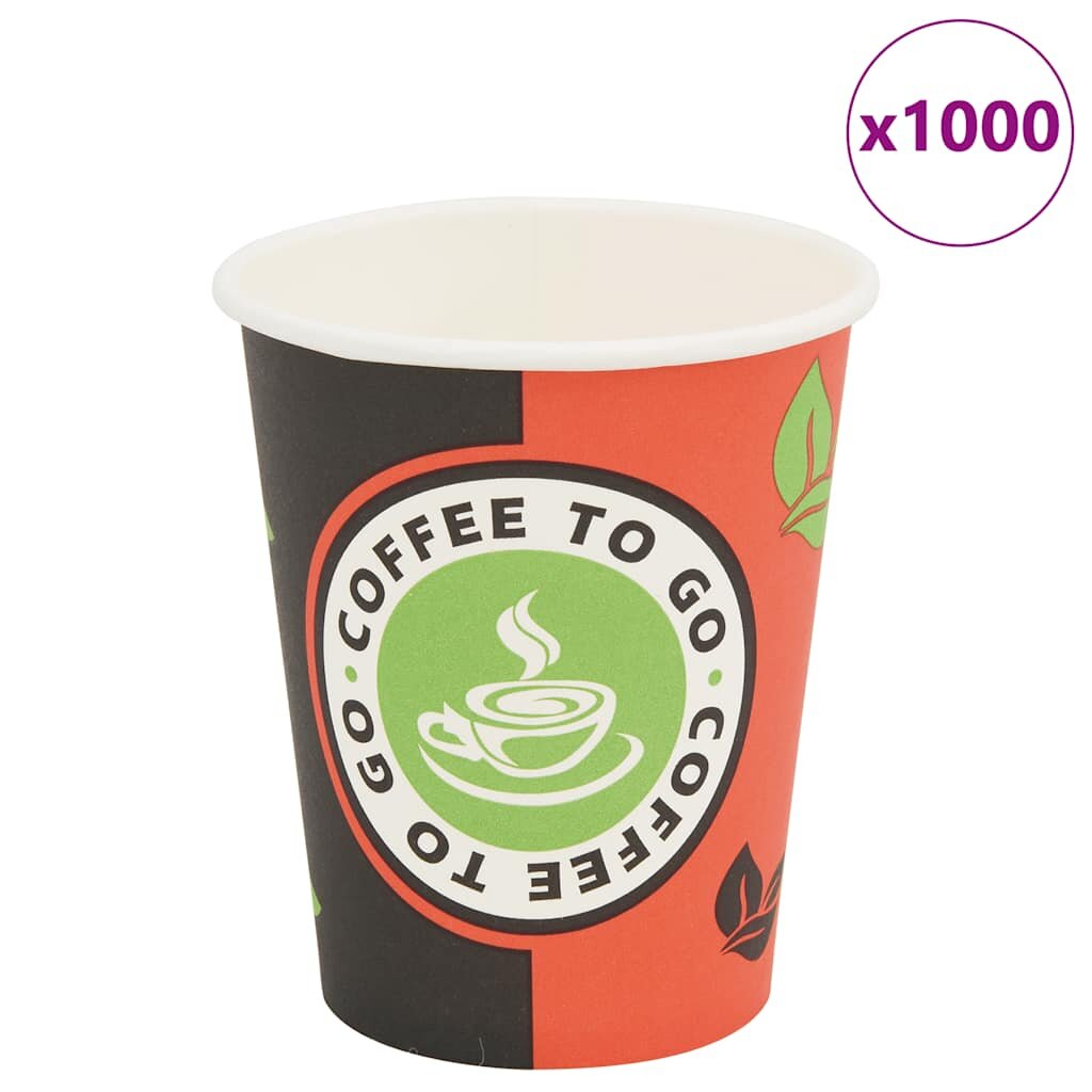 vidaXL Jednorázové kelímky na kávu 1000 ks 240 ml