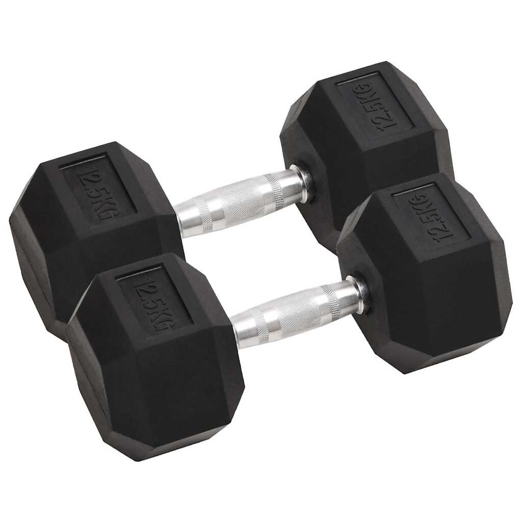 vidaXL Jednoruční činky 2 ks 125 kg celá litina