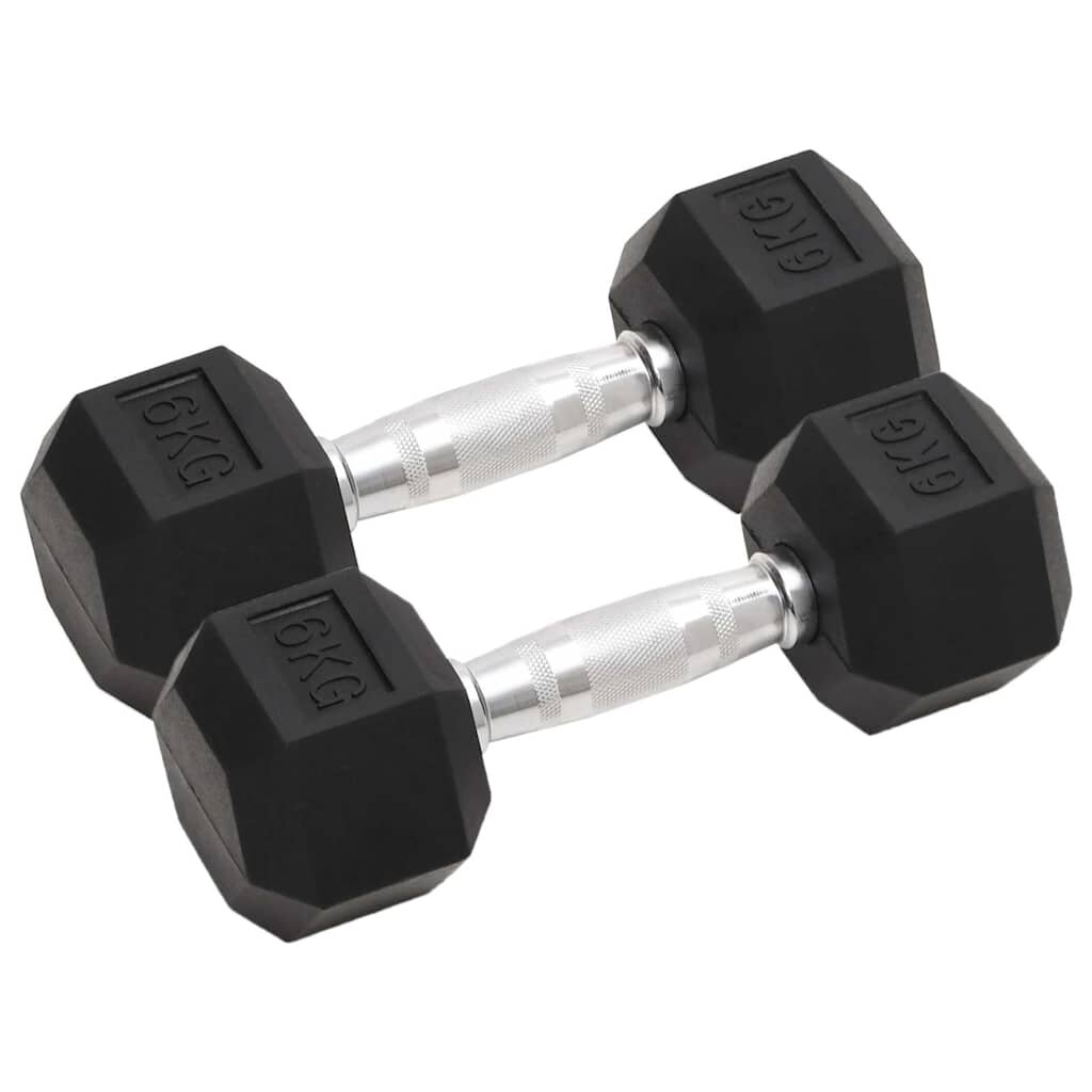 vidaXL Jednoruční činky 2 ks 6 kg celá litina