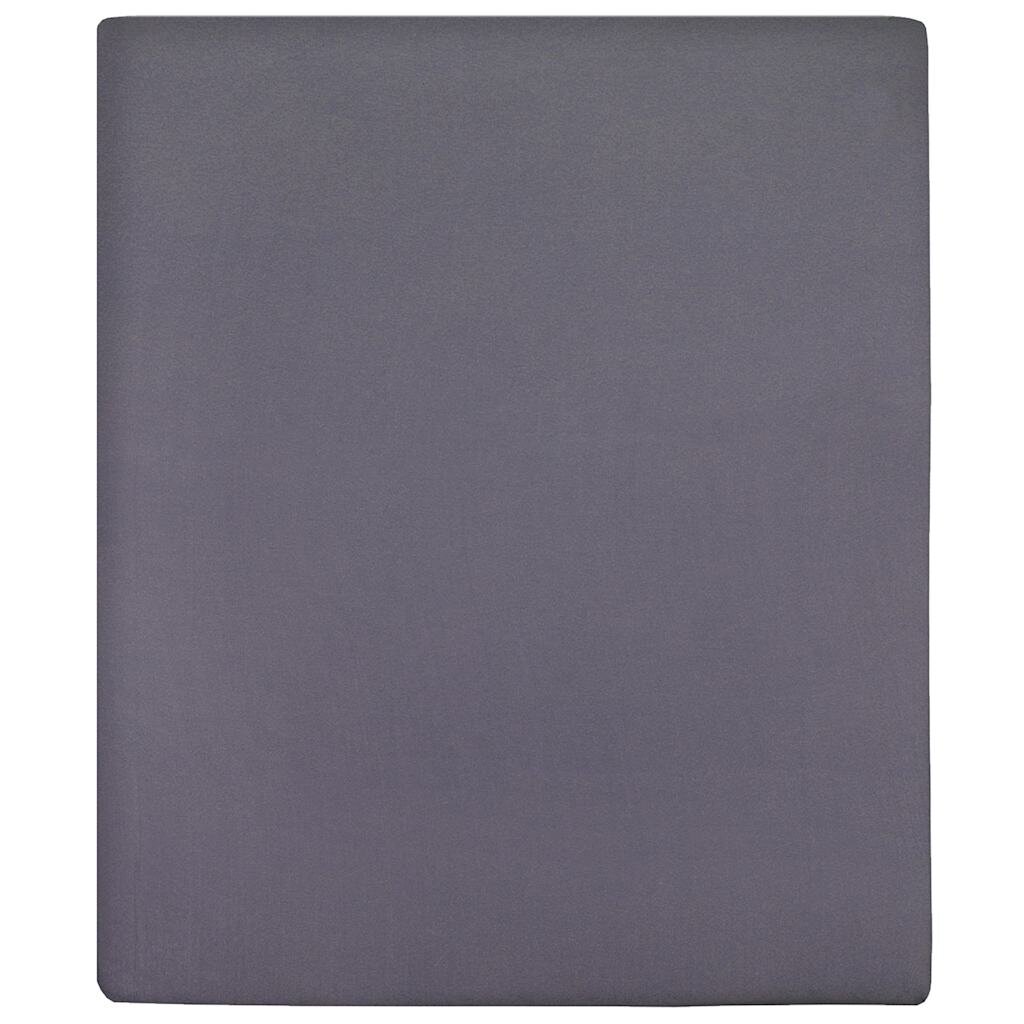 vidaXL Jersey prostěradlo antracitové 140x200 cm bavlna