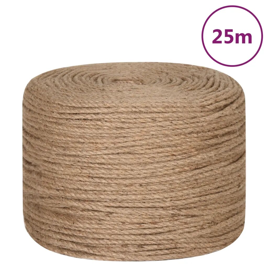 vidaXL Jutové lano 25 m dlouhé 8 mm silné