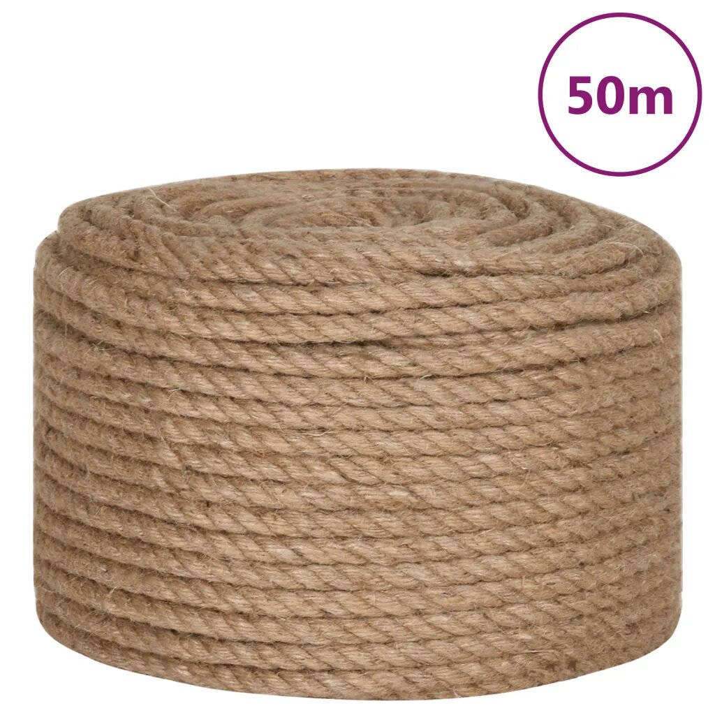vidaXL Jutové lano 50 m dlouhé 14 mm silné