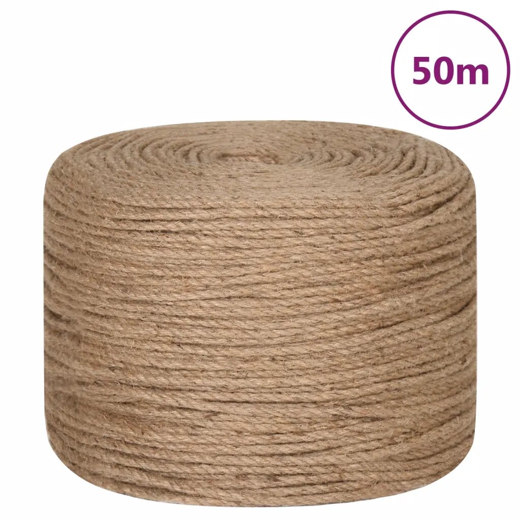 vidaXL Jutové lano 50 m dlouhé 8 mm silné