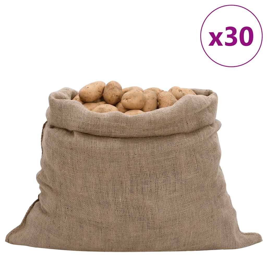 vidaXL Jutové pytle 30 ks 100 x 110 cm 100% juta 220 g/m²