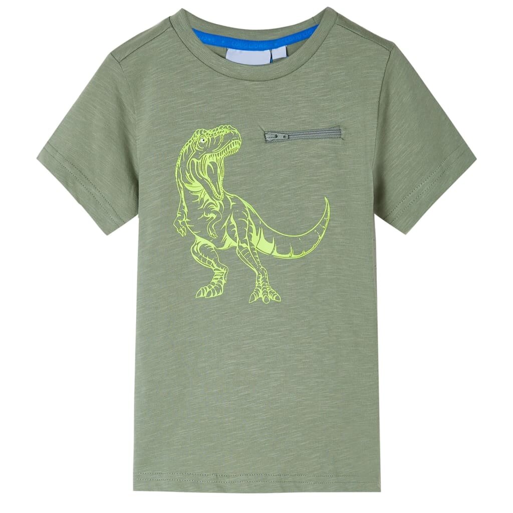 vidaXL Kids'T-shirt with Short Sleeves Light Khaki 92 Khaki 128