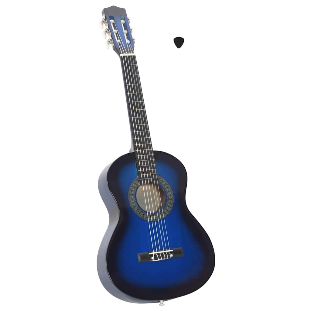 vidaXL Klasická kytara pro začátečníci a děti modrá 1/2 34''