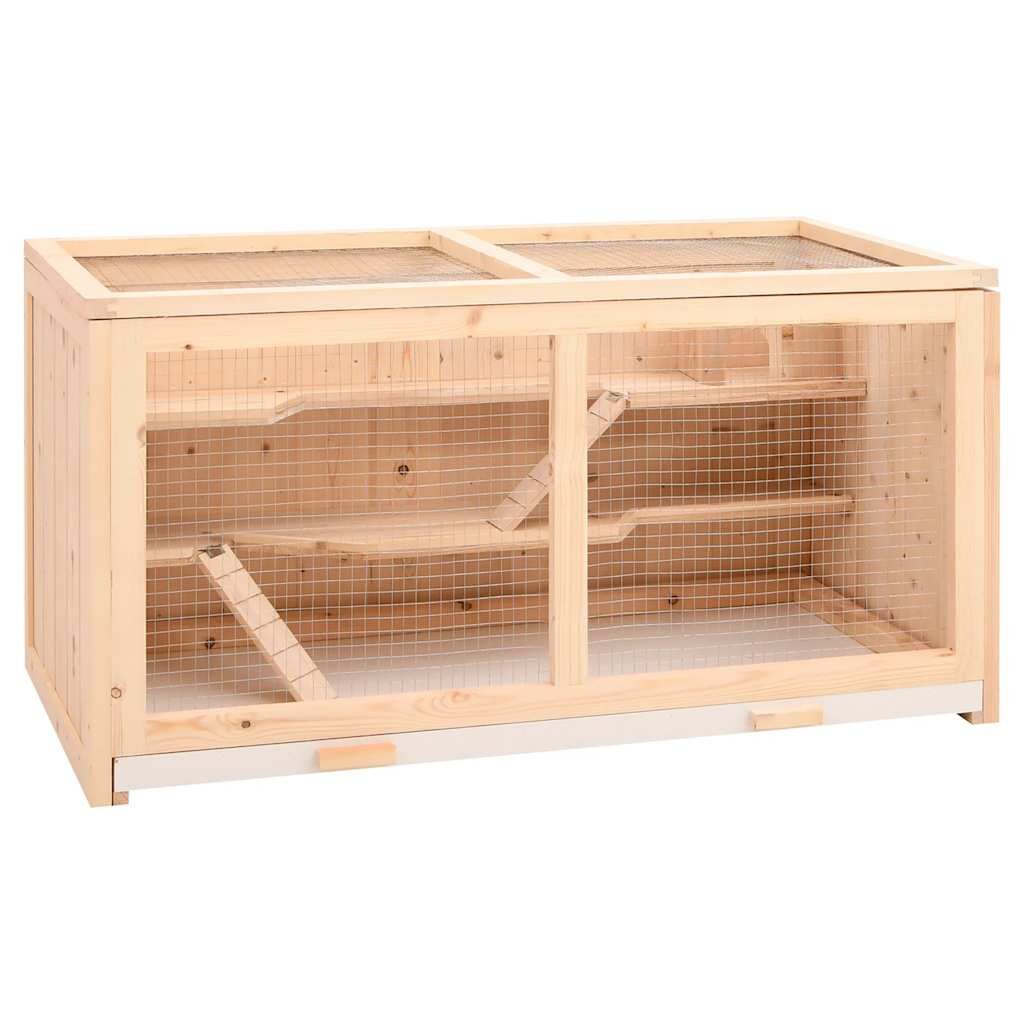 vidaXL Klec pro křečky 104 x 52 x 54 cm masivní jedlové dřevo