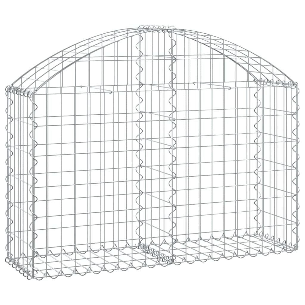vidaXL Klenutý gabionový koš 100 x 30 x 60/80 cm pozinkované železo