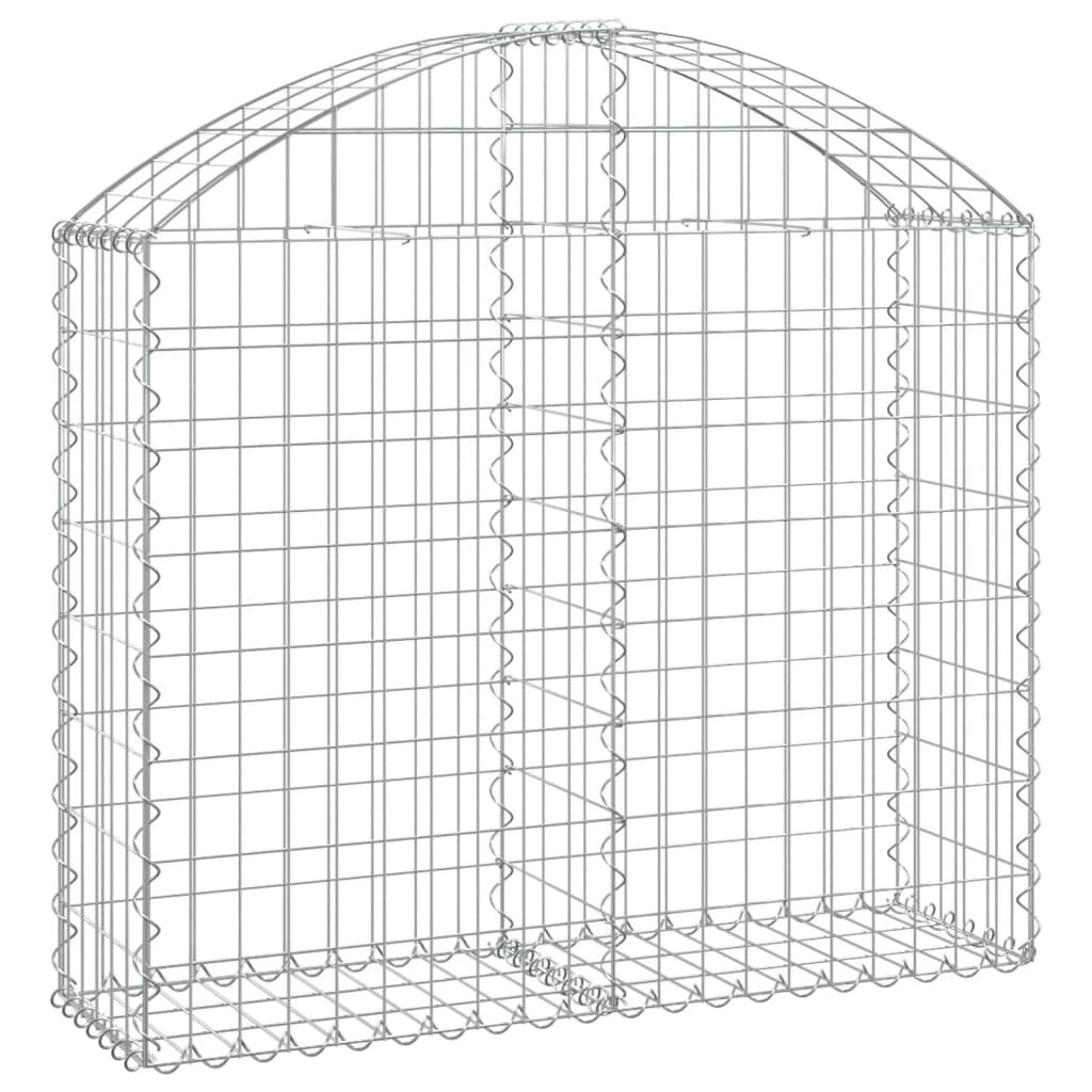 vidaXL Klenutý gabionový koš 100 x 30 x 80/100 cm pozinkované železo